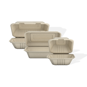 9x6" Bagasse Clamshell 2x125